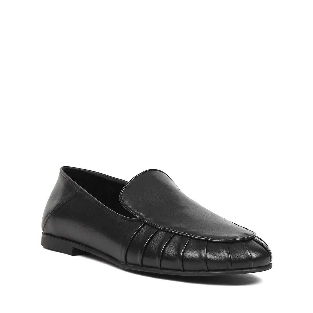 Kadın Siyah Deri Loafer