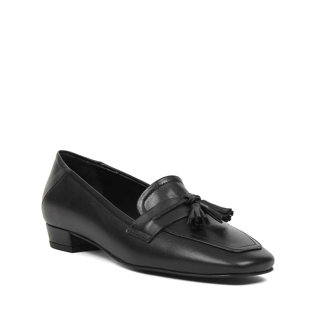 Kadın Siyah Deri Loafer