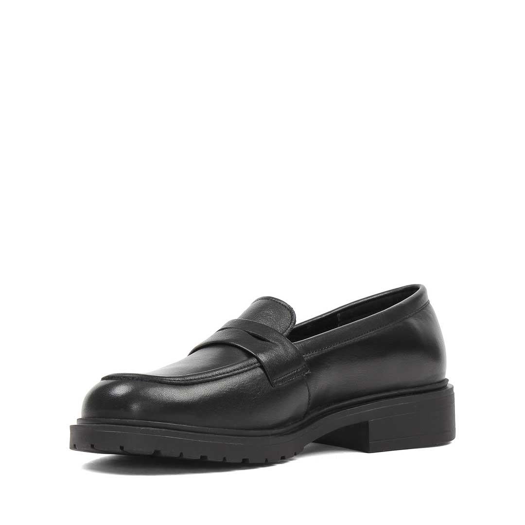 Kadın Siyah Deri Loafer