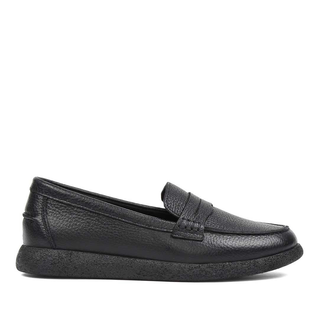 Kadın Siyah Deri Loafer
