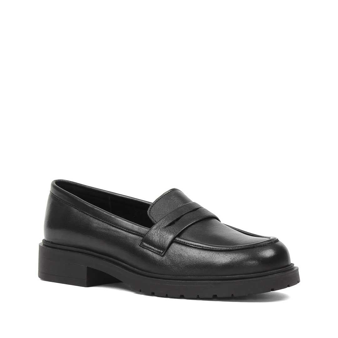 Kadın Siyah Deri Loafer
