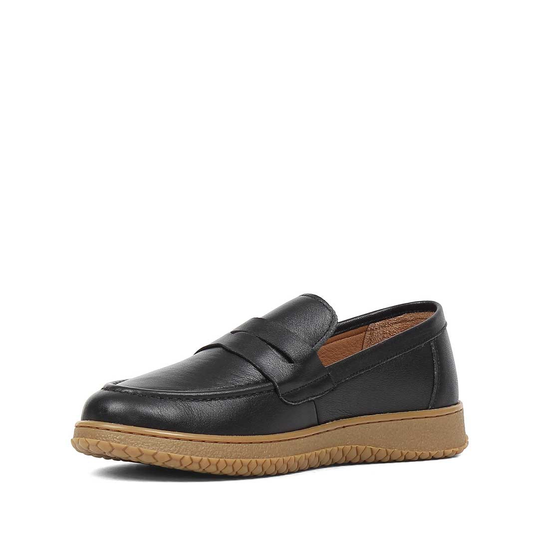 Kadın Siyah Deri Loafer