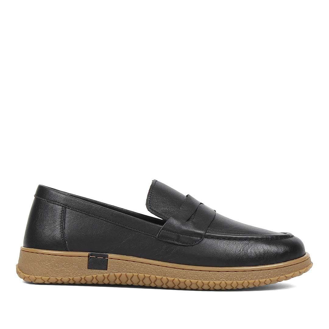 Kadın Siyah Deri Loafer