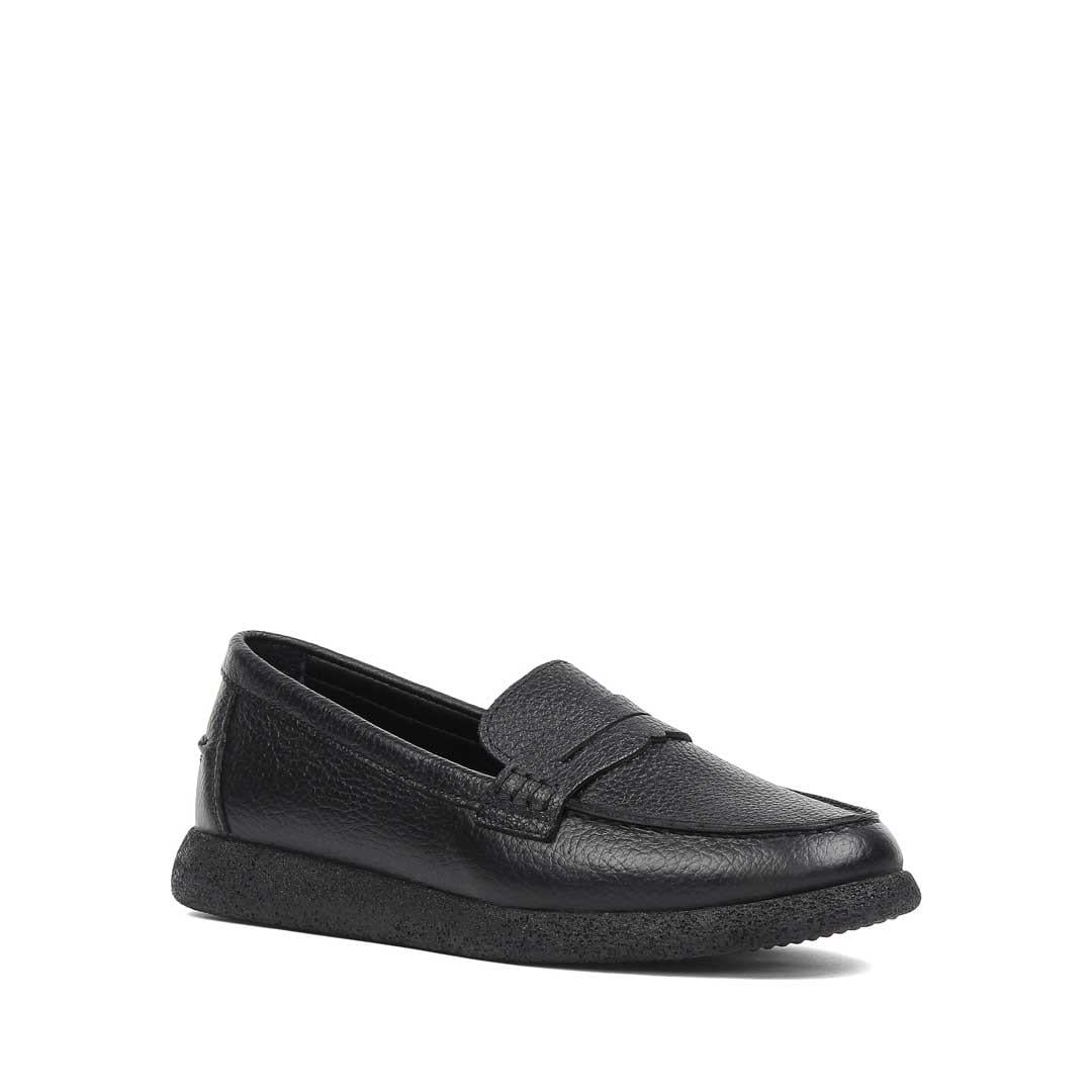 Kadın Siyah Deri Loafer