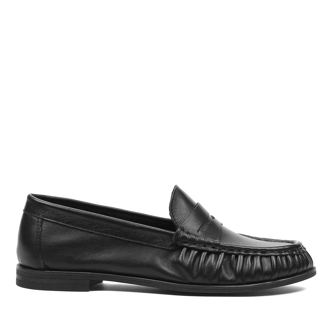 Kadın Siyah Deri Loafer