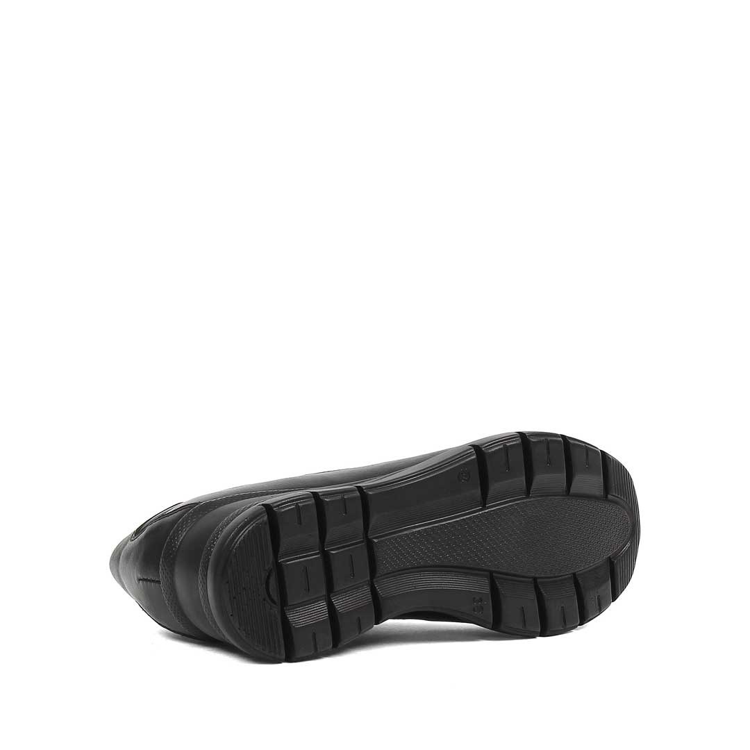 Kadın Siyah Dolgu Topuklu Deri Sneaker