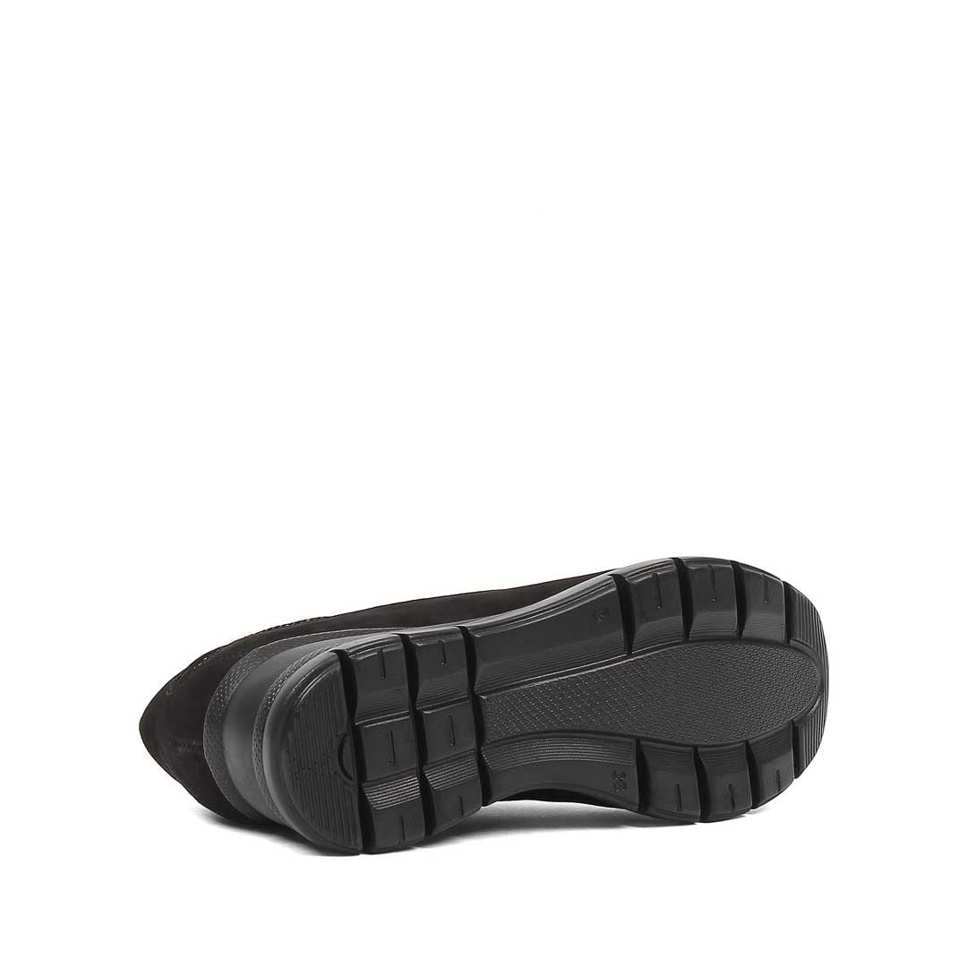 Kadın Siyah Dolgu Topuklu Nubuk Deri Sneaker