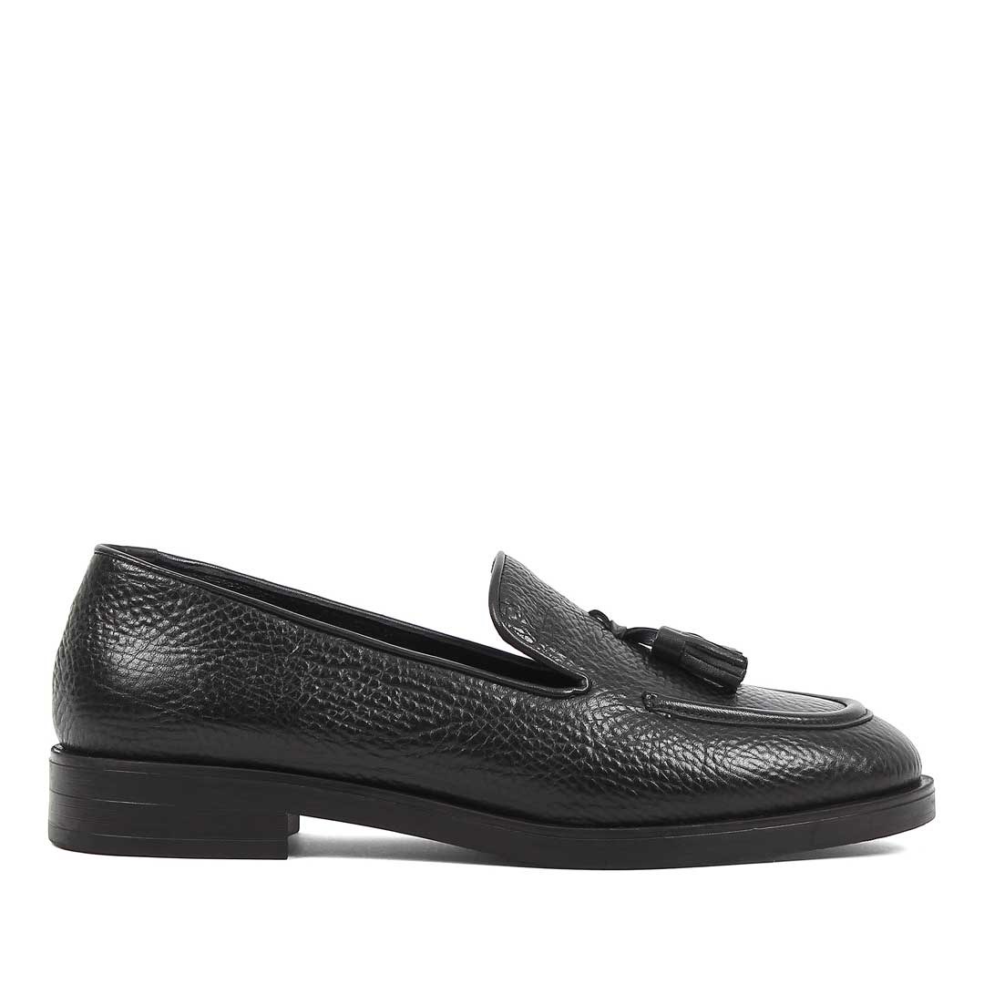 Kadın Siyah Floter Deri Loafer