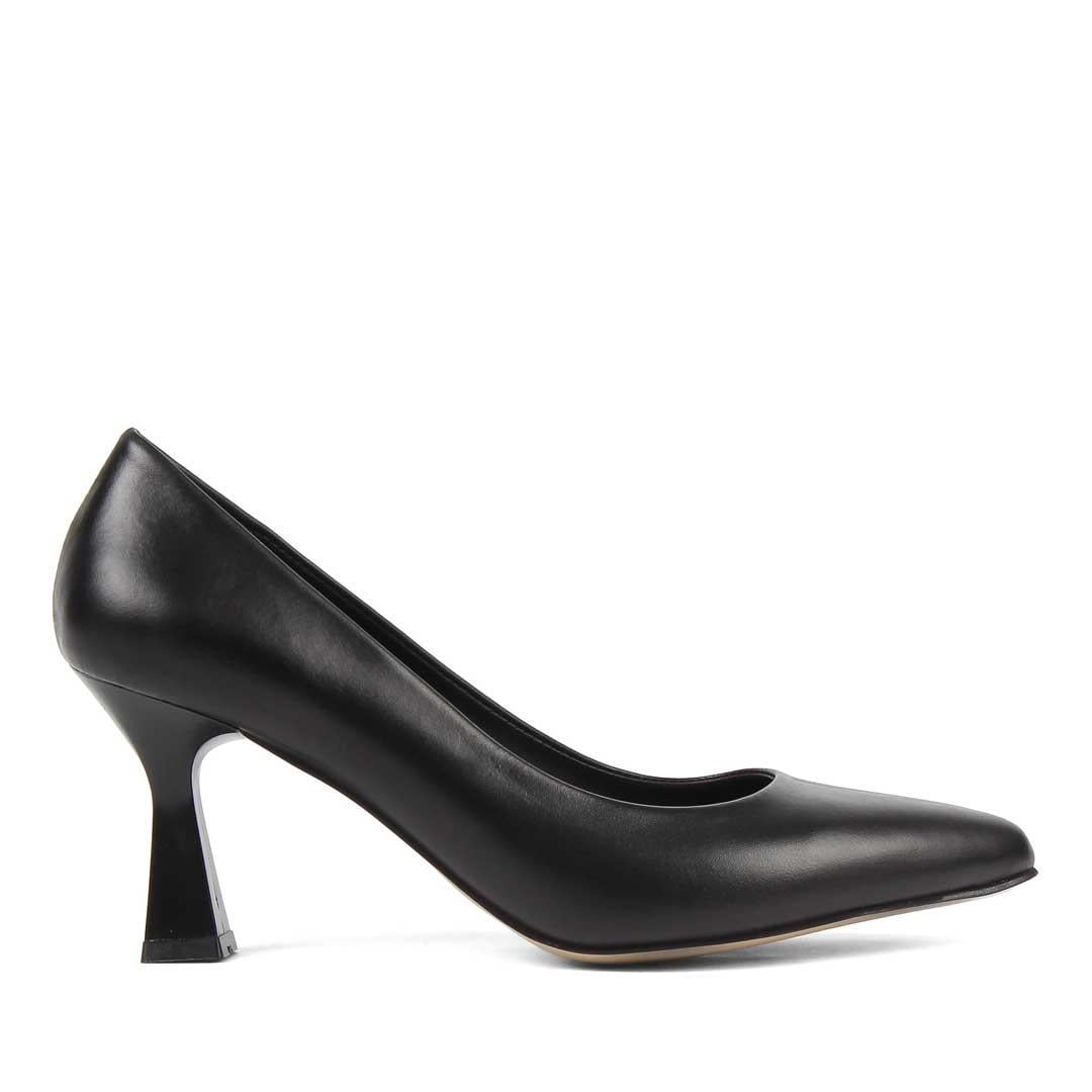 Kadın Siyah İnce Topuklu Deri Stiletto
