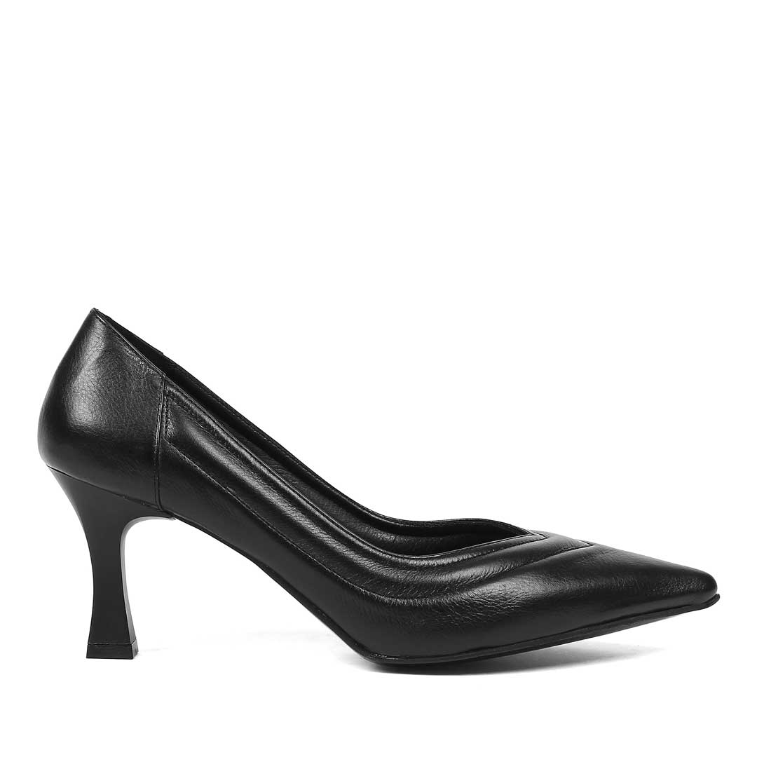 Kadın Siyah İnce Topuklu Deri Stiletto