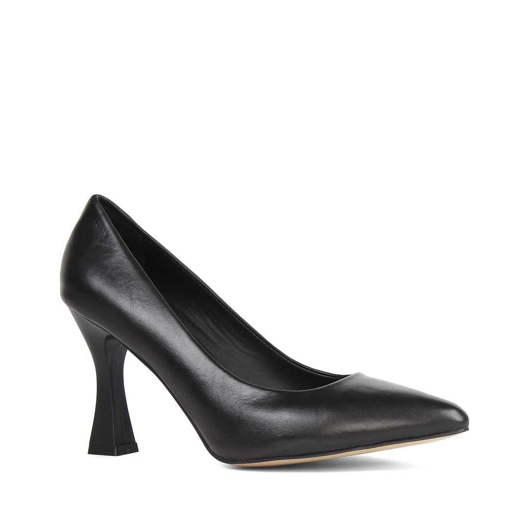 Kadın Siyah İnce Topuklu Deri Stiletto