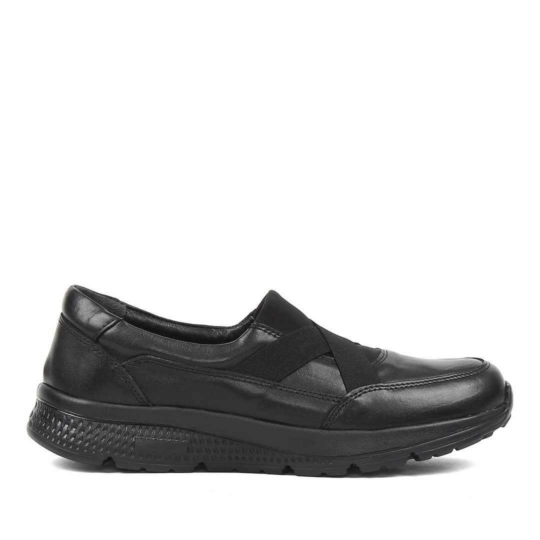 Kadın Siyah Kalın Tabanlı Deri Ayakkabı