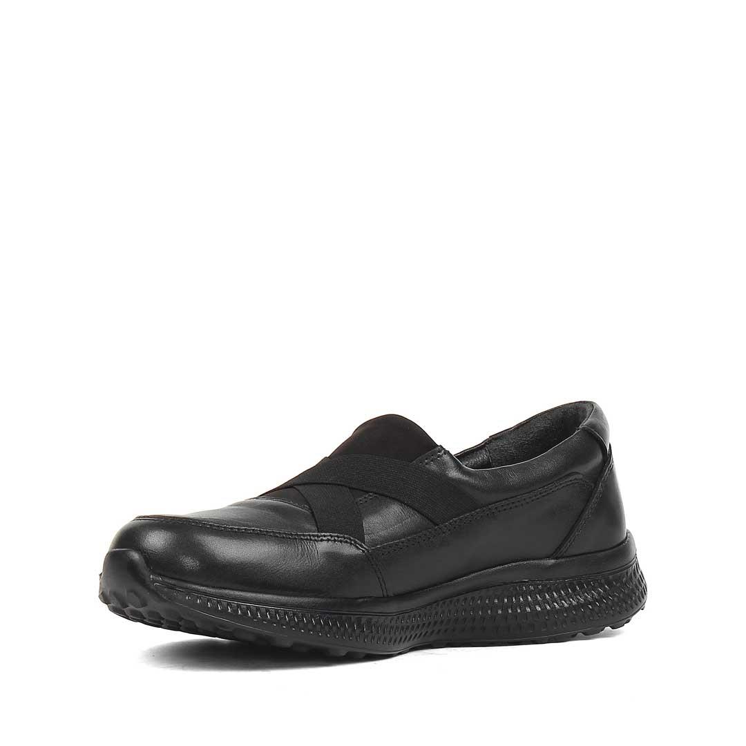 Kadın Siyah Kalın Tabanlı Deri Ayakkabı