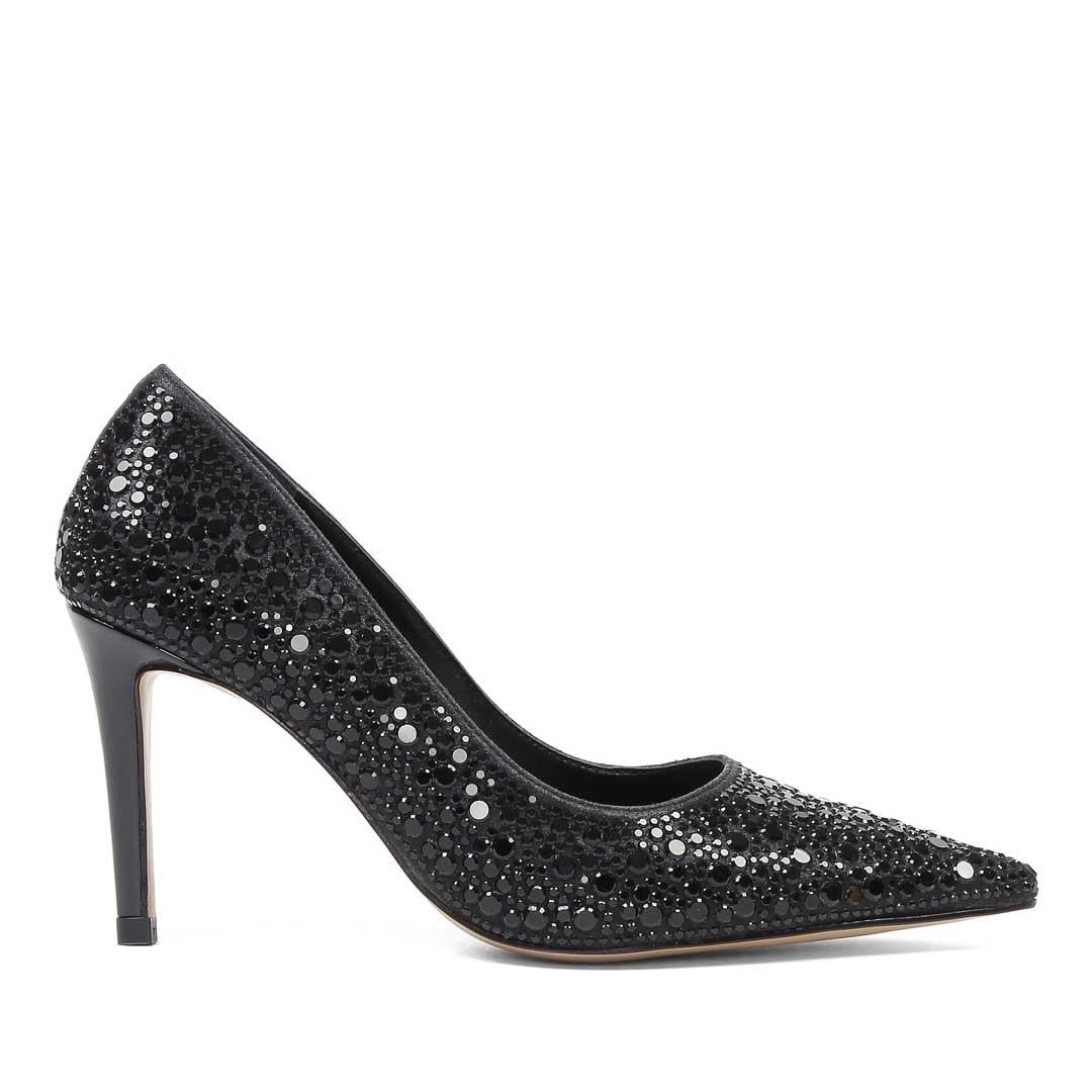 Kadın Siyah Parlak İnce Topuklu Stiletto