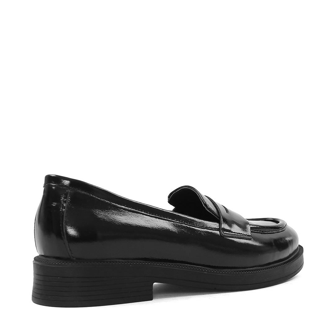 Kadın Siyah Rugan Deri Loafer