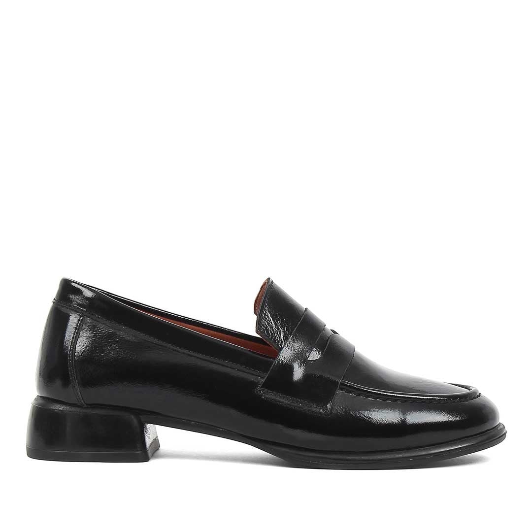 Kadın Siyah Rugan Deri Loafer