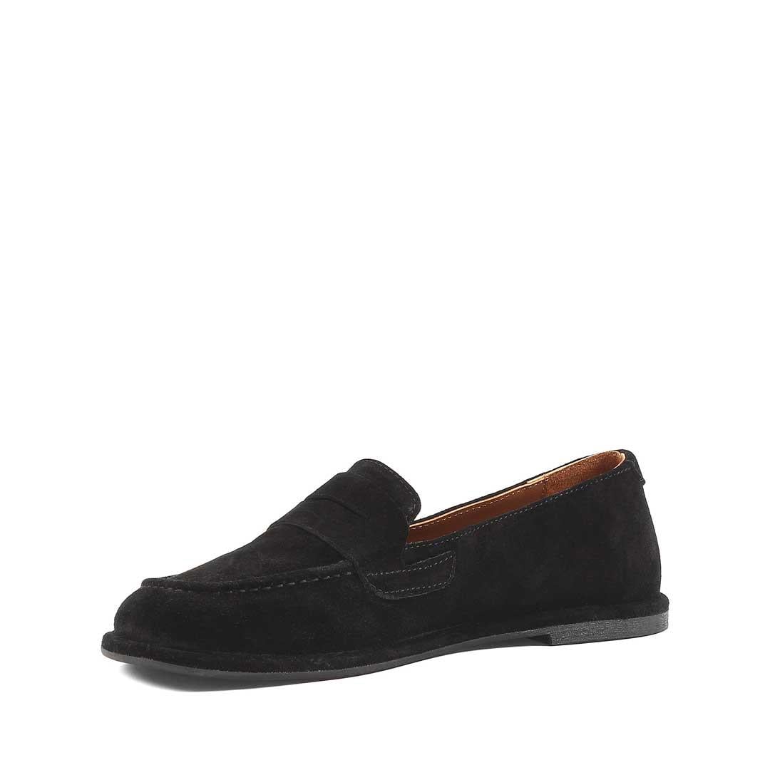 Kadın Siyah Süet Deri Loafer