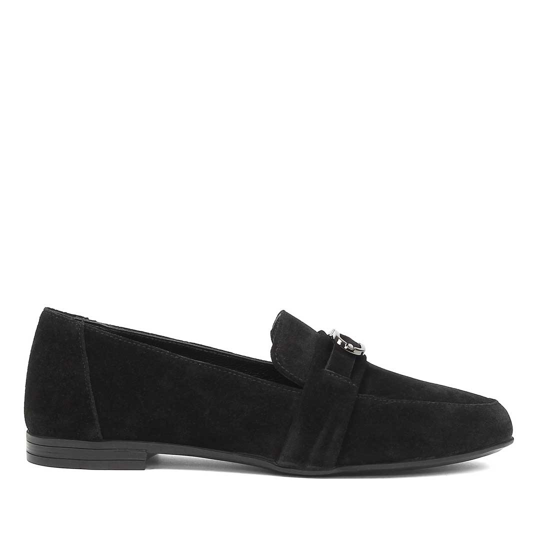 Kadın Siyah Süet Deri Loafer