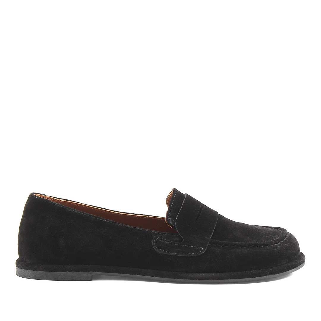 Kadın Siyah Süet Deri Loafer