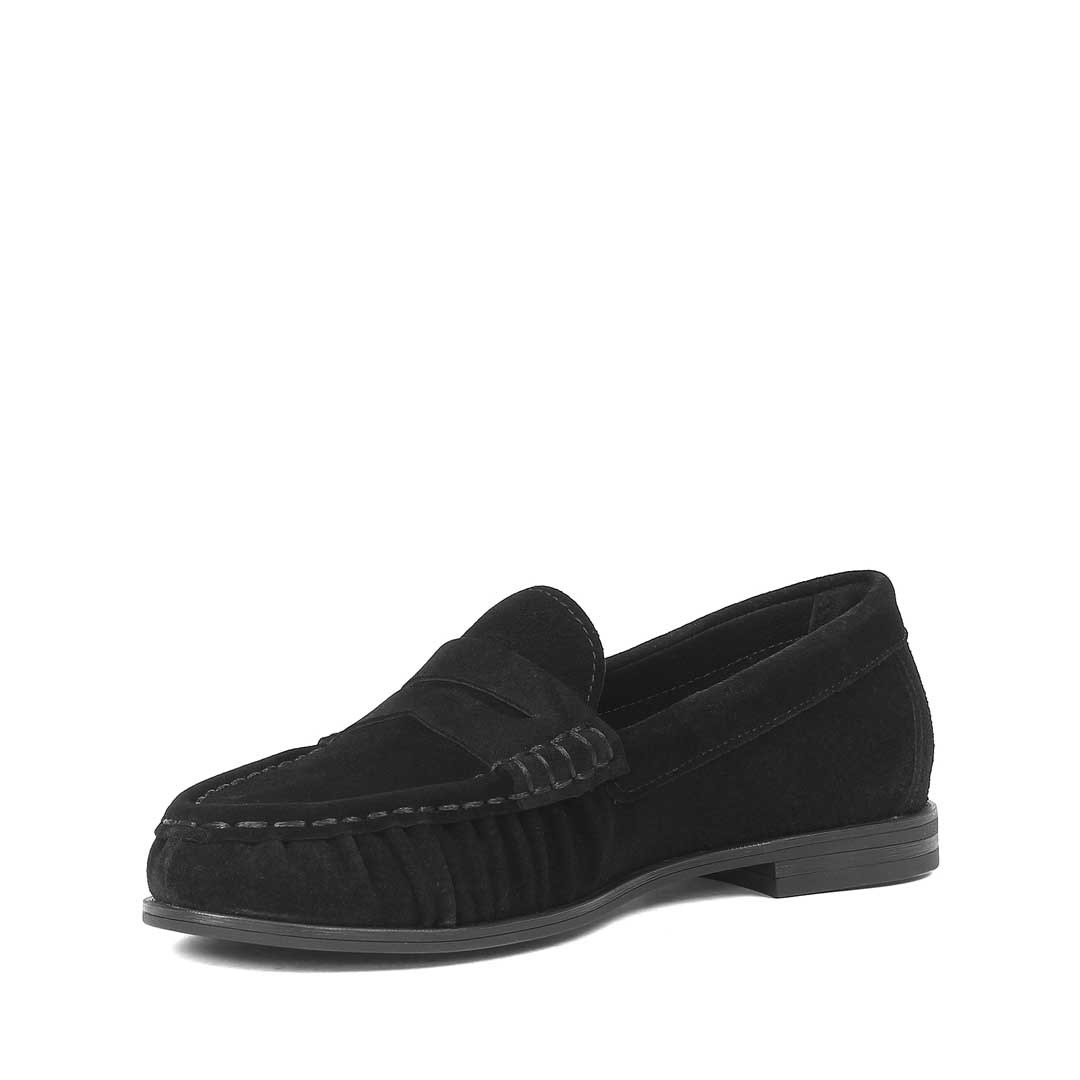 Kadın Siyah Süet Deri Loafer