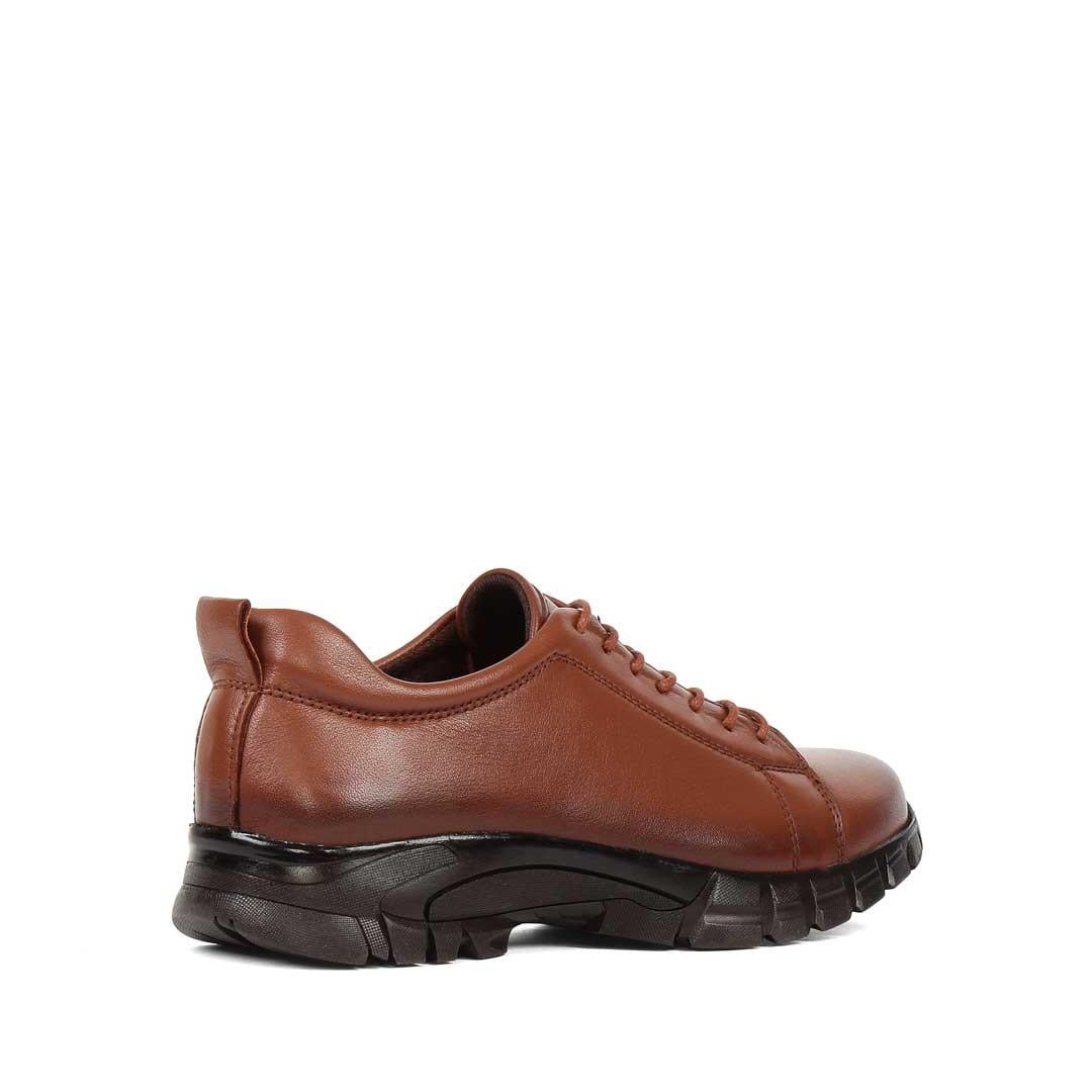 Kadın Taba Bağcıklı Kalın Tabanlı Deri Ayakkabı