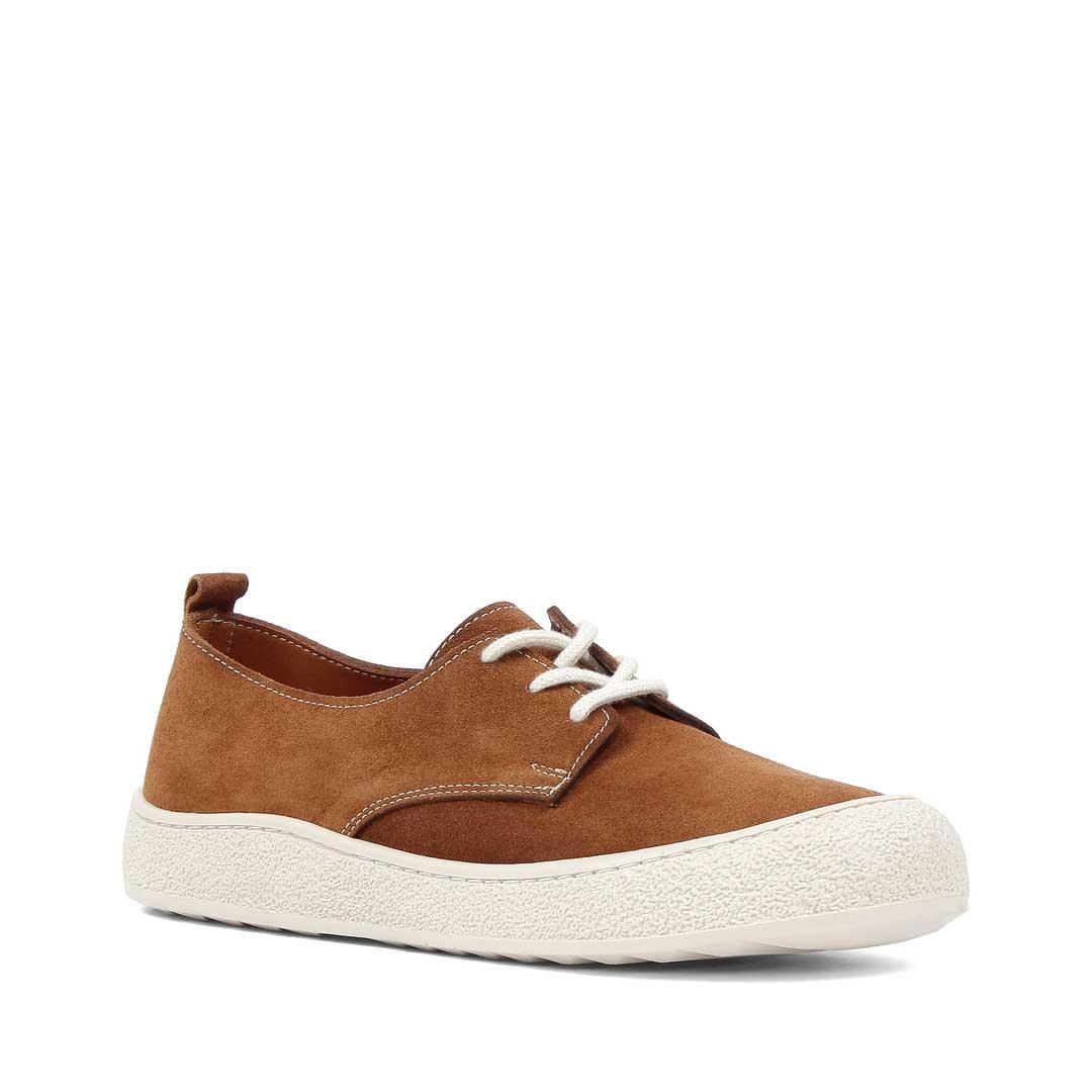 Kadın Taba Bağcıklı Kalın Tabanlı Süet Deri Ayakkabı