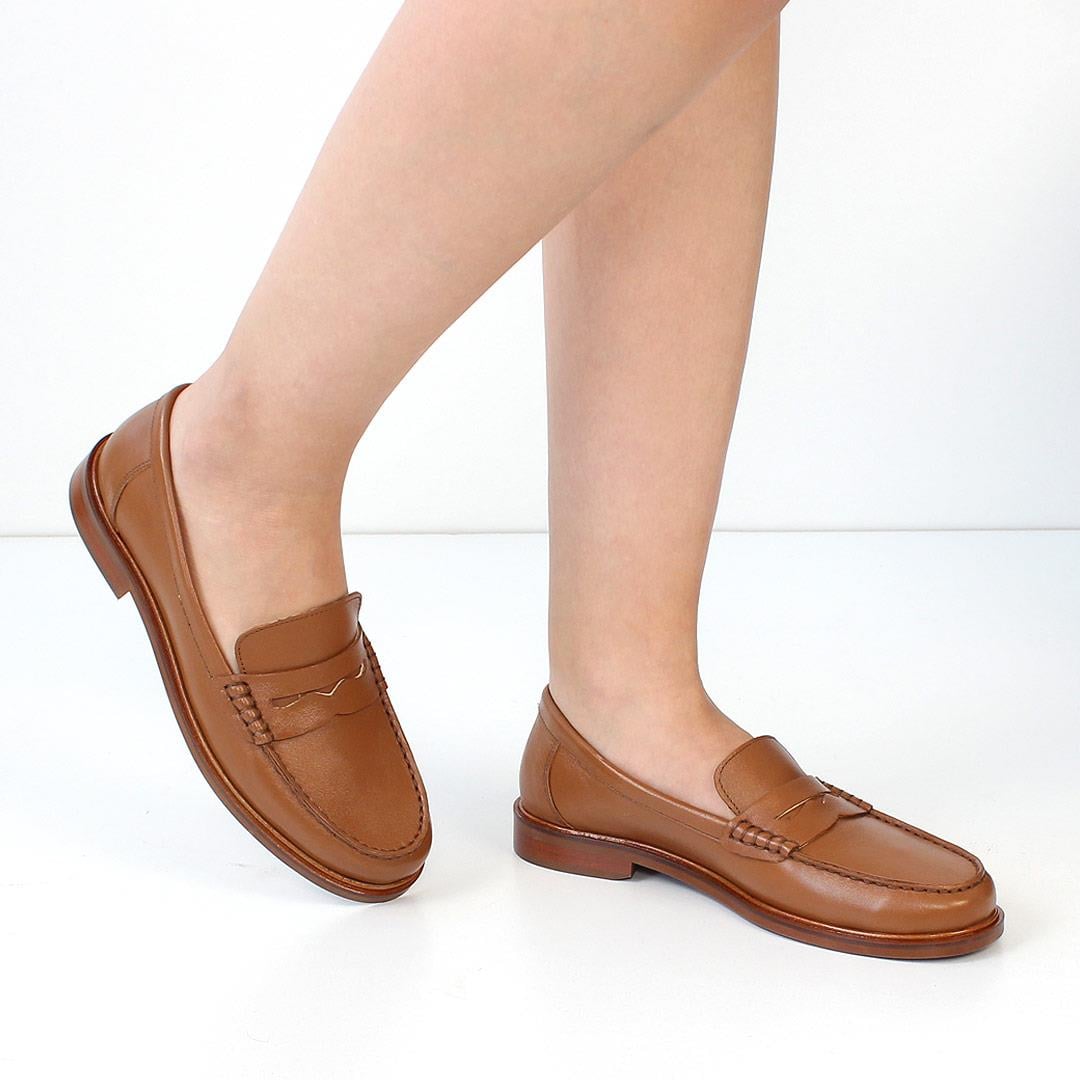 Kadın Taba Deri Loafer