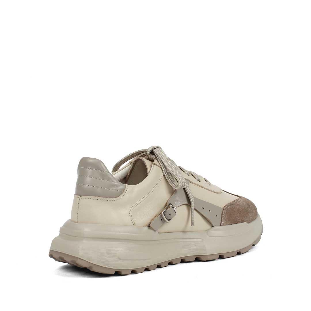 Kadın Vizon Bağcıklı Kalın Tabanlı Süet Deri Sneaker