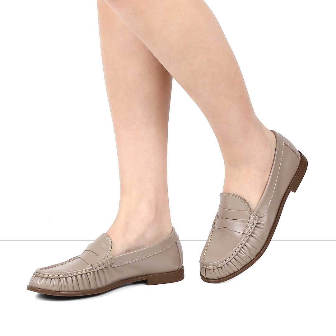 Kadın Vizon Deri Loafer