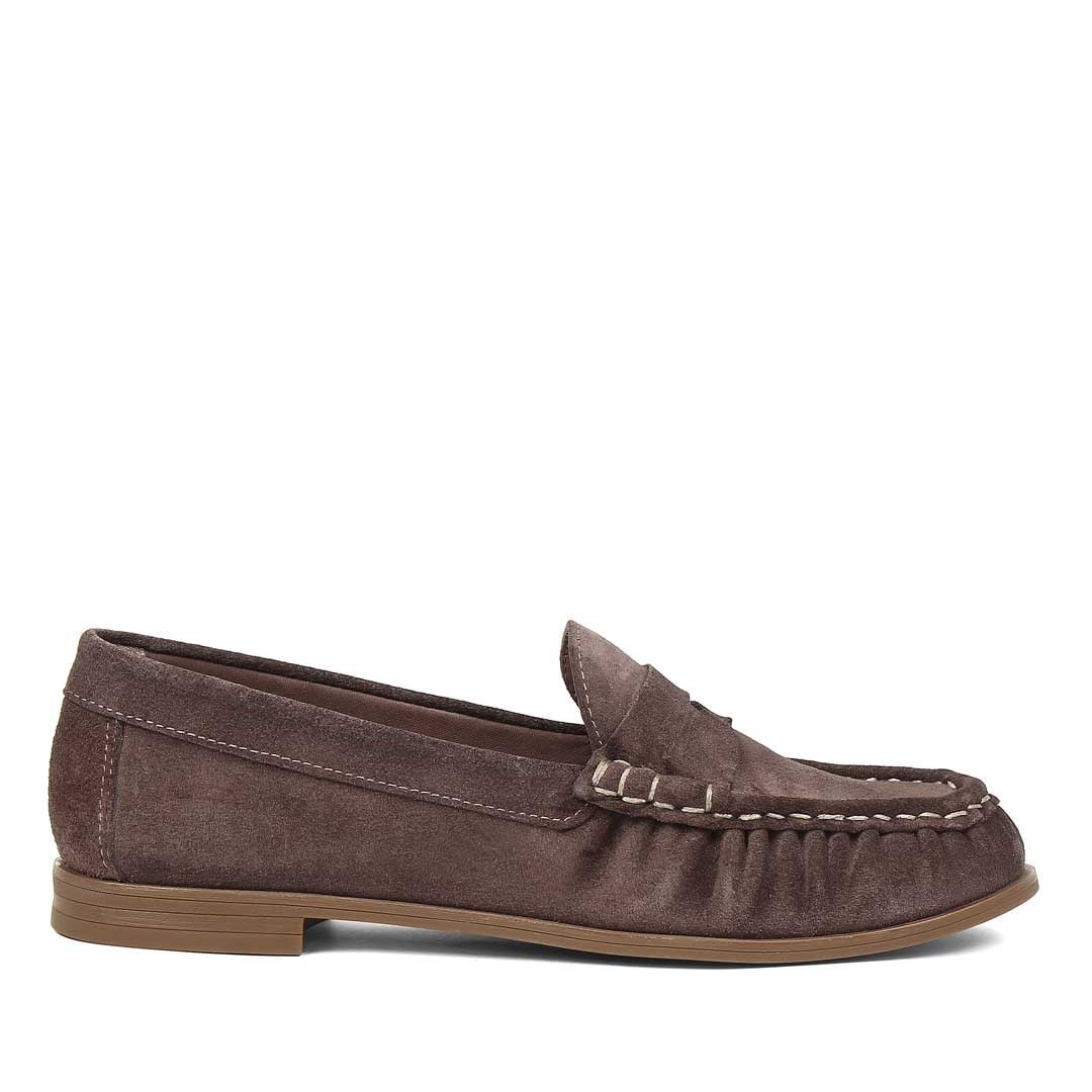 Kadın Vizon Süet Deri Loafer