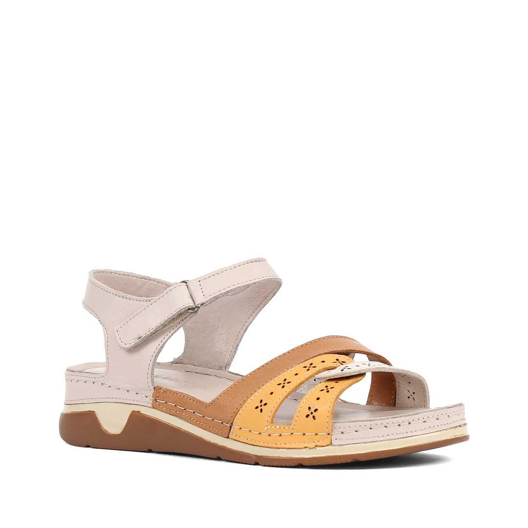 Kadın Vizon Taba Bilekten Bantlı Deri Sandalet