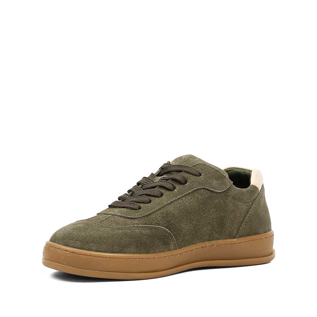 Kadın Yeşil Kalın Tabanlı Süet Deri Sneaker
