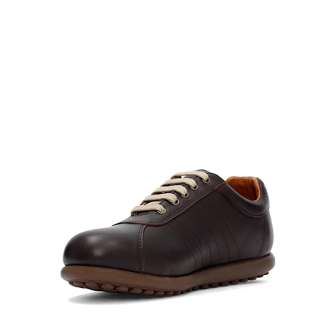 Erkek Koyu Kahverengi Bağcıklı Deri Sneaker