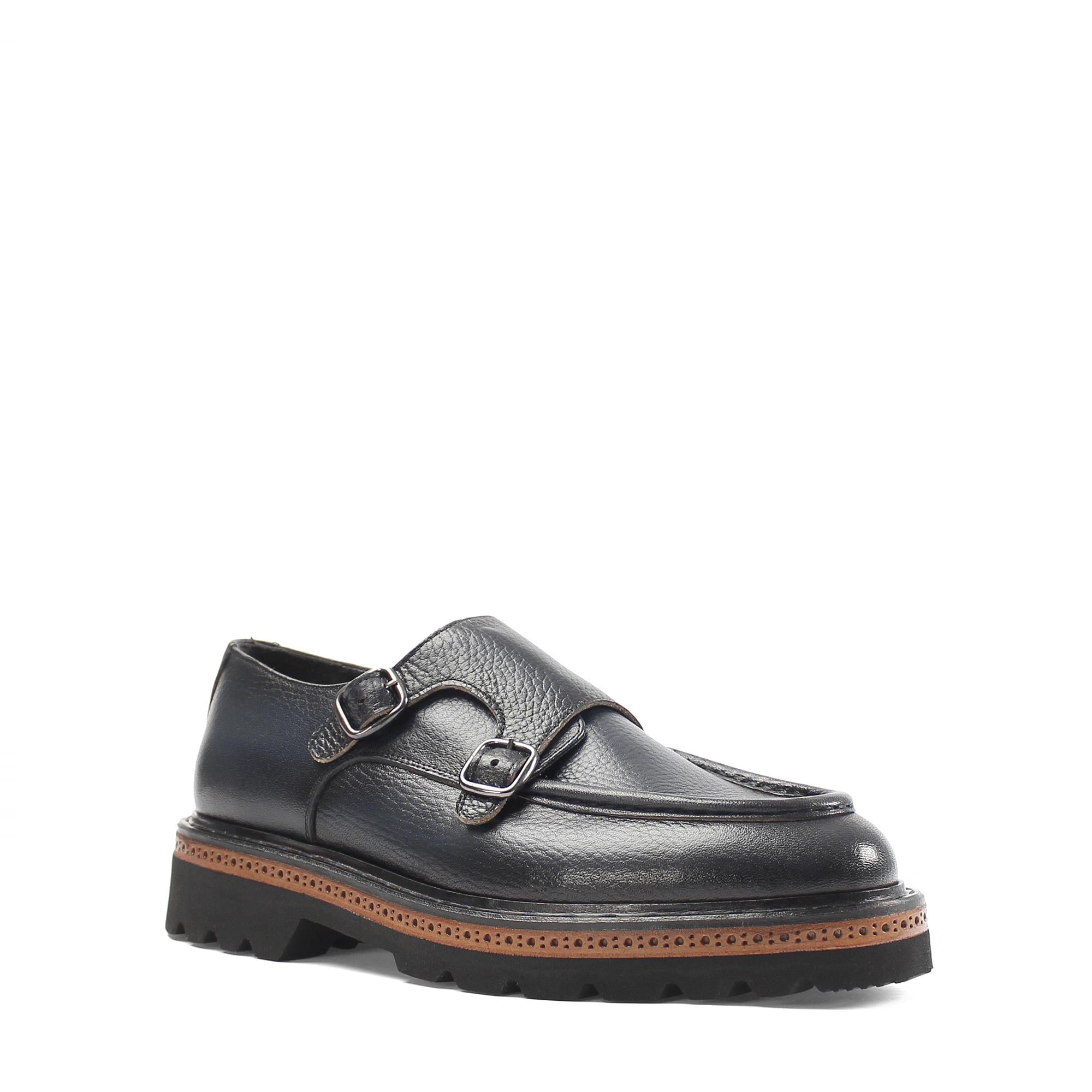 Erkek Lacivert Deri Loafer