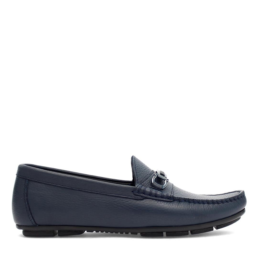 Erkek Lacivert Deri Loafer