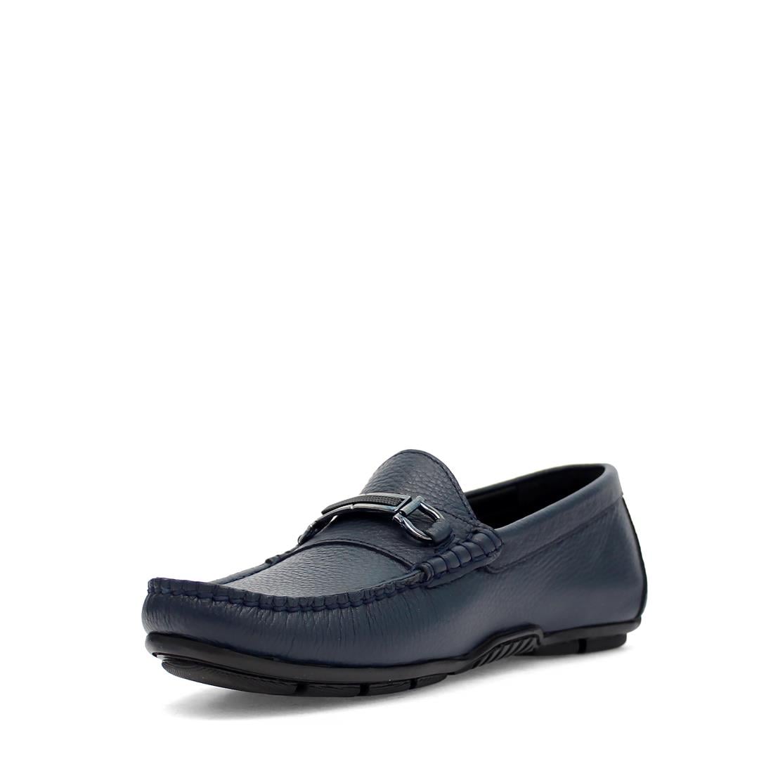 Erkek Lacivert Deri Loafer