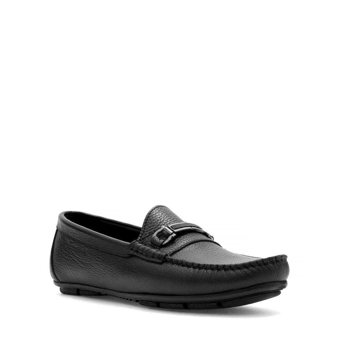 Erkek Siyah Deri Loafer