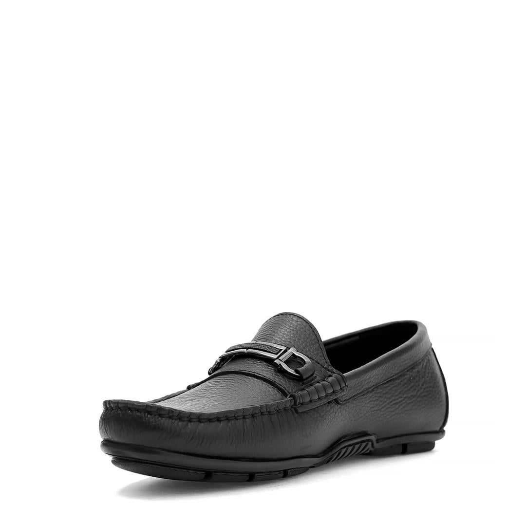 Erkek Siyah Deri Loafer
