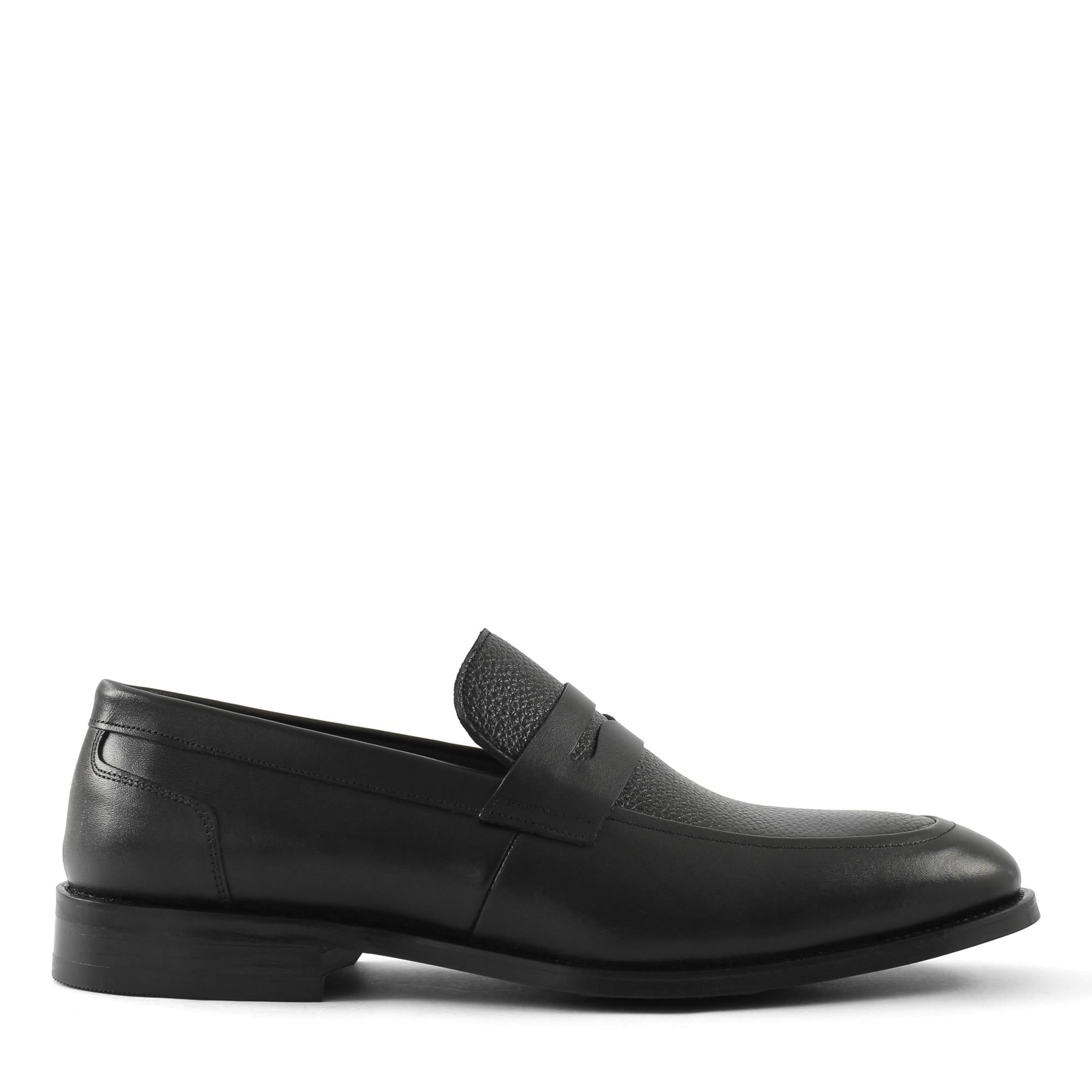 Erkek Siyah Deri Loafer