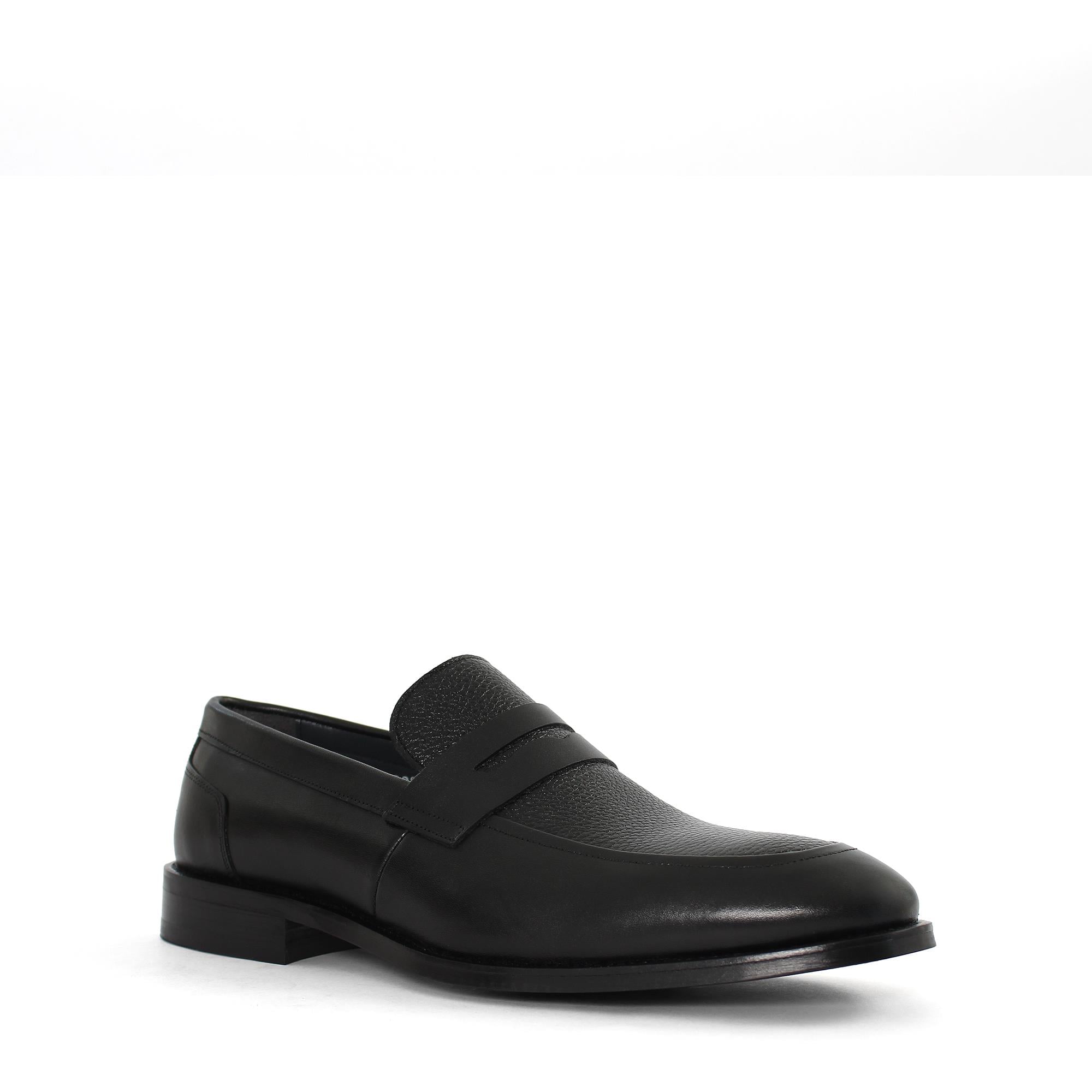 Erkek Siyah Deri Loafer