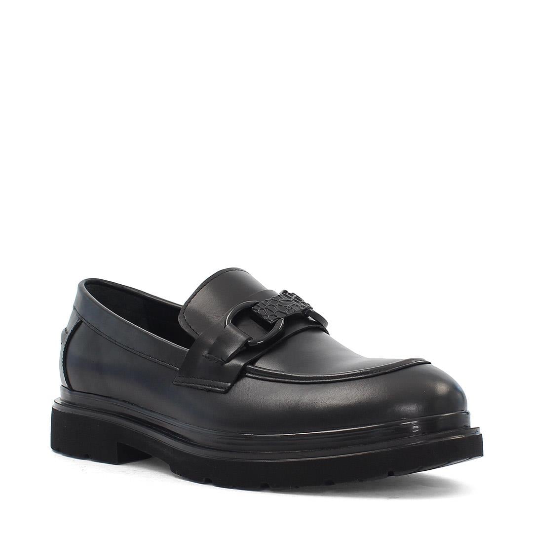 Erkek Siyah Deri Loafer