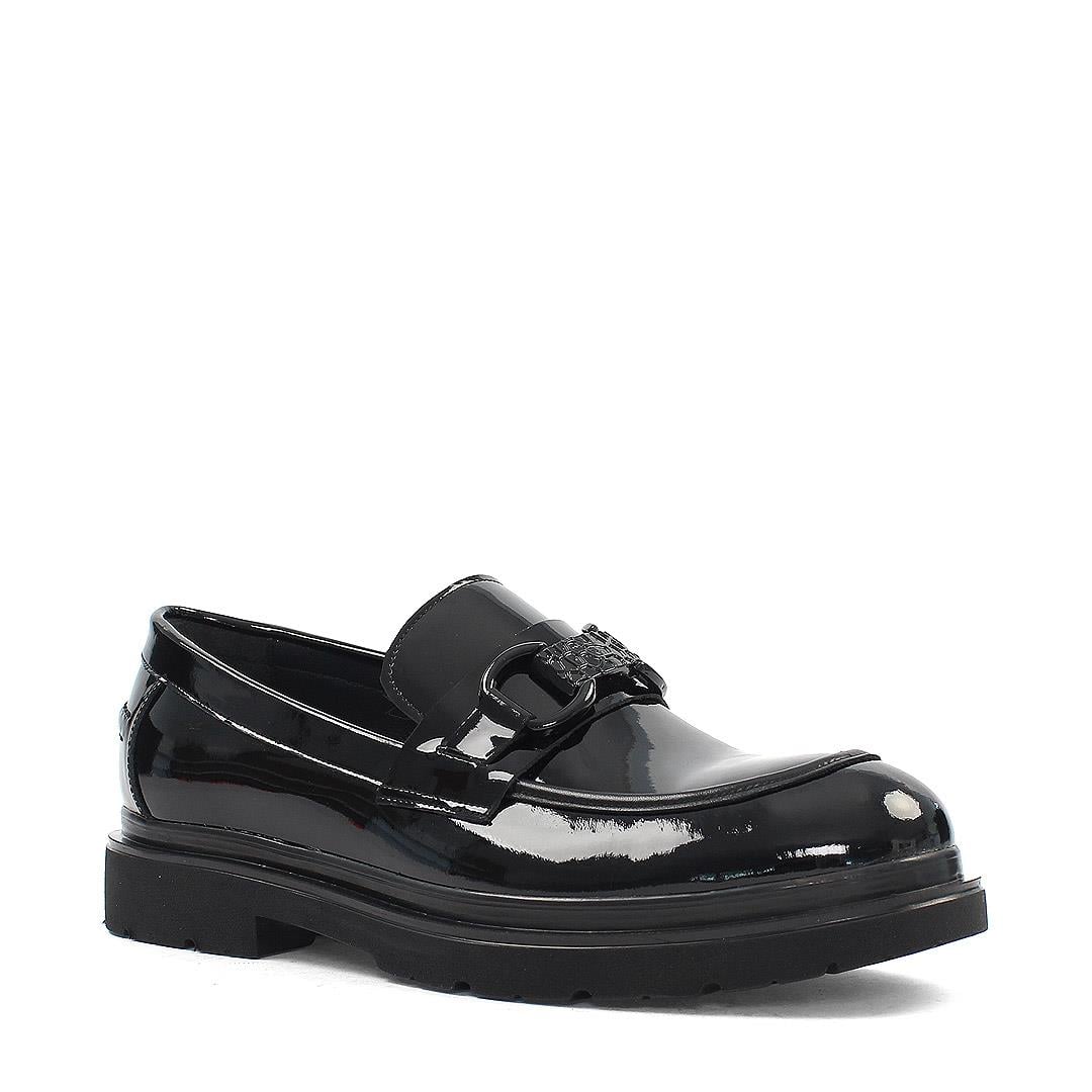 Erkek Siyah Rugan Deri Loafer