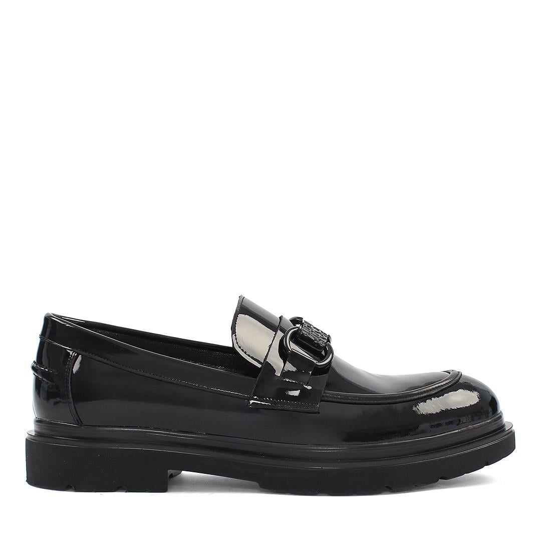 Erkek Siyah Rugan Deri Loafer