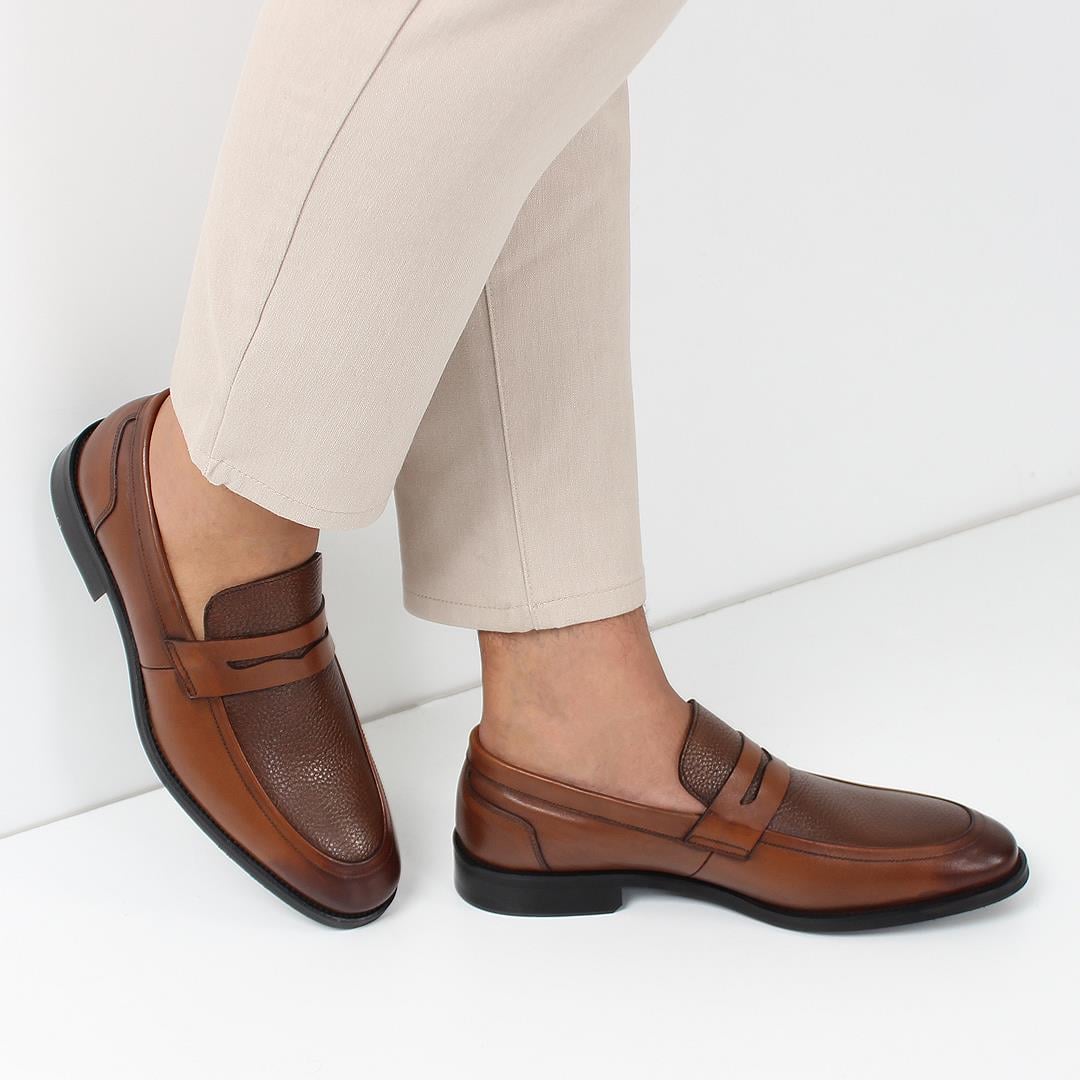 Erkek Taba Deri Loafer