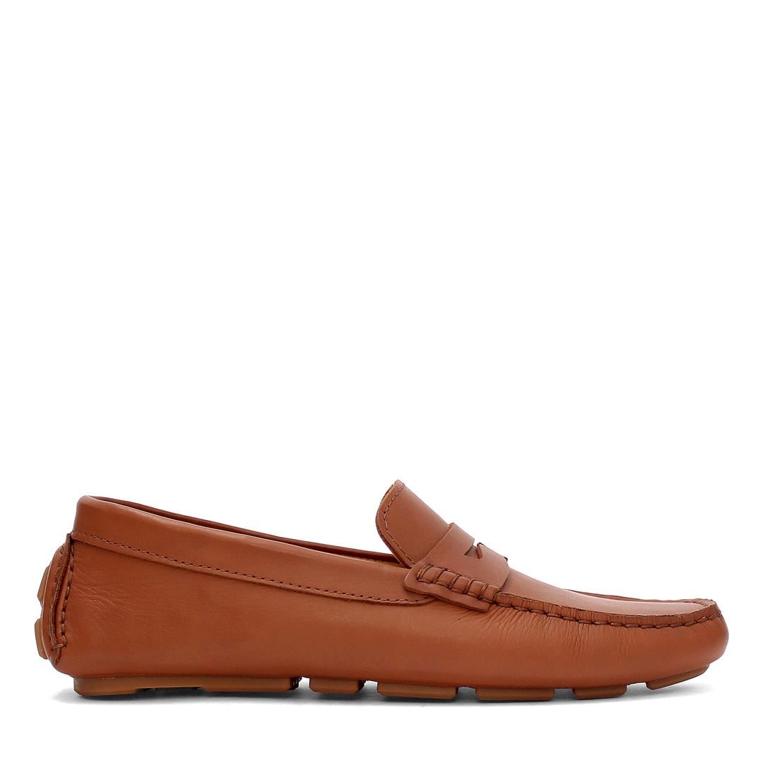 Erkek Taba Deri Loafer
