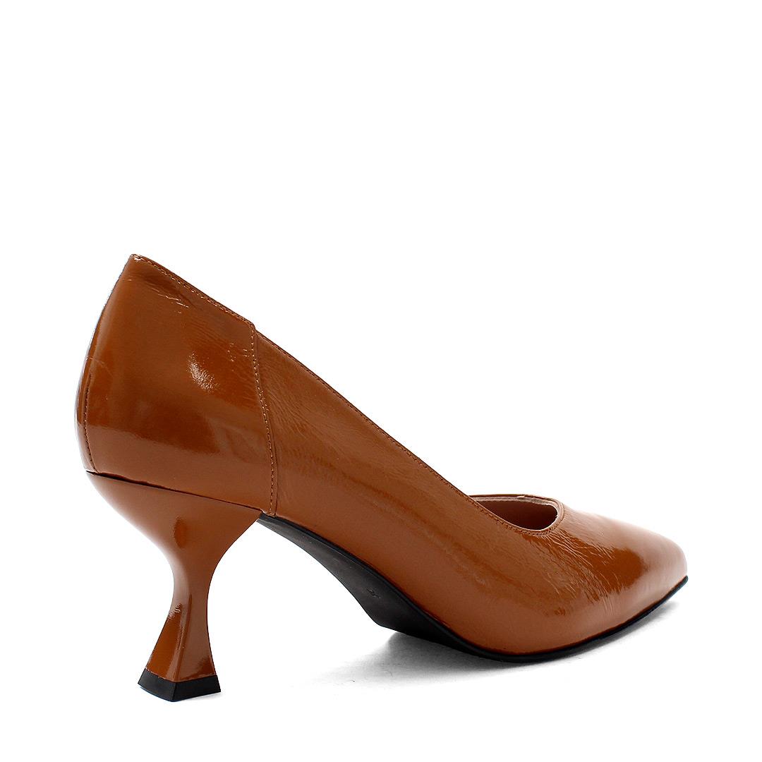 Kadın Taba İnce Topuklu Rugan Deri Stiletto