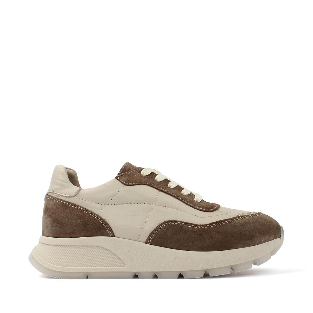 Kadın Vizon Bağcıklı Kalın Tabanlı Deri Sneaker