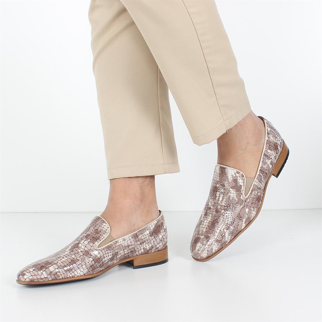 Erkek Vizon Kroko Rugan Deri Loafer