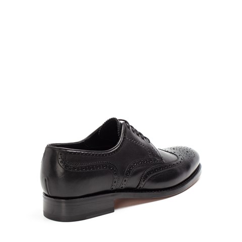 Erkek Siyah Bağcıklı Deri Klasik Ayakkabı