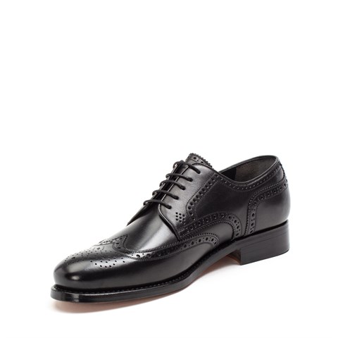 Erkek Siyah Bağcıklı Deri Klasik Ayakkabı